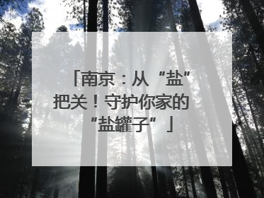 南京：从“盐”把关！守护你家的“盐罐子”