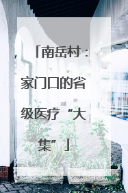 南岳村：家门口的省级医疗“大集”