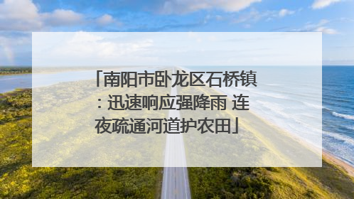 南阳市卧龙区石桥镇：迅速响应强降雨 连夜疏通河道护农田