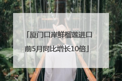 厦门口岸鲜榴莲进口 前5月同比增长10倍