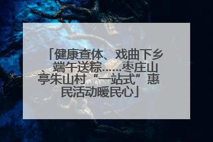 健康查体、戏曲下乡、端午送粽……枣庄山亭朱山村“一站式”惠民活动暖民心