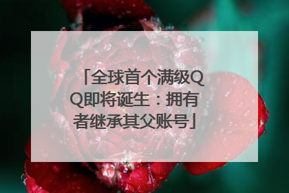 全球首个满级QQ即将诞生：拥有者继承其父账号