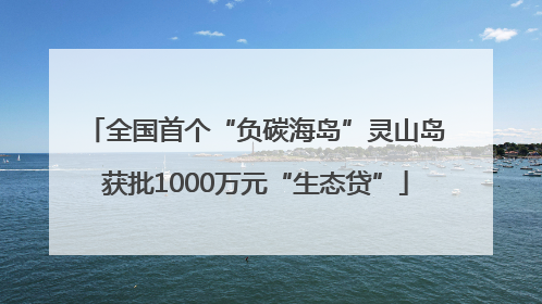 全国首个“负碳海岛”灵山岛获批1000万元“生态贷”