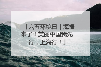 六五环境日｜海报来了！美丽中国我先行，上海行！