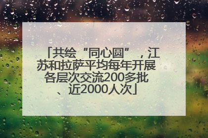 共绘“同心圆”，江苏和拉萨平均每年开展各层次交流200多批、近2000人次
