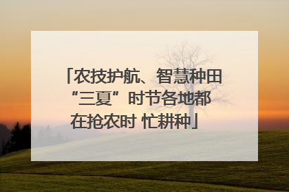 农技护航、智慧种田 “三夏”时节各地都在抢农时 忙耕种