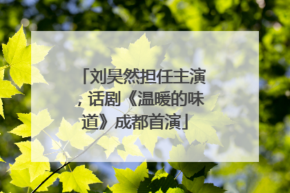 刘昊然担任主演，话剧《温暖的味道》成都首演