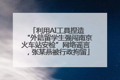 利用AI工具捏造 “外籍留学生强闯南京火车站安检”网络谣言，张某燕被行政拘留