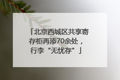 北京西城区共享寄存柜再添70余处，行李“无忧存”
