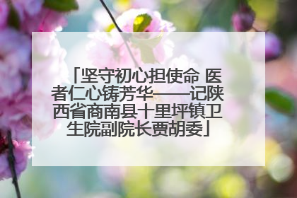 坚守初心担使命 医者仁心铸芳华——记陕西省商南县十里坪镇卫生院副院长贾胡委