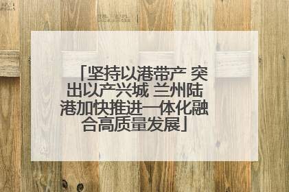 坚持以港带产 突出以产兴城 兰州陆港加快推进一体化融合高质量发展