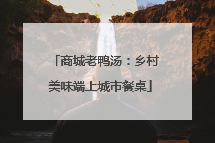 商城老鸭汤：乡村美味端上城市餐桌