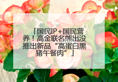 国民IP+国民营养！高金联名熊出没推出新品“高蛋白黑猪午餐肉”