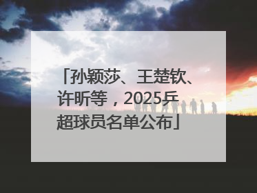 孙颖莎、王楚钦、许昕等，2025乒超球员名单公布