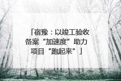 宿豫：以竣工验收备案“加速度”助力项目“跑起来”