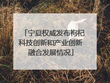 宁夏权威发布枸杞科技创新和产业创新融合发展情况