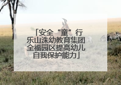 安全“童”行 乐山洙幼教育集团全福园区提高幼儿自我保护能力