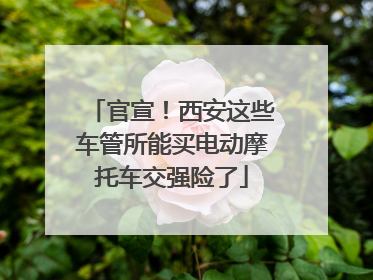 官宣！西安这些车管所能买电动摩托车交强险了