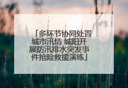 多环节协同处置城市汛情 城阳开展防汛排水突发事件抢险救援演练