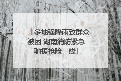 多地强降雨致群众被困 湖南消防紧急驰援抢险一线