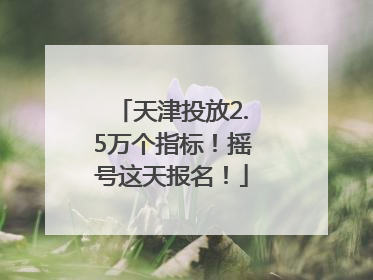 天津投放2.5万个指标！摇号这天报名！