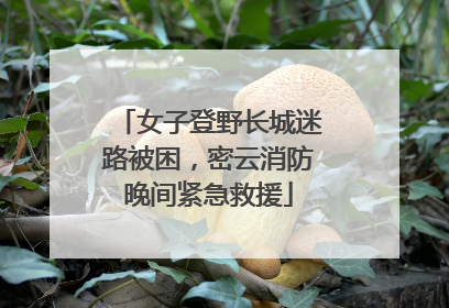 女子登野长城迷路被困，密云消防晚间紧急救援