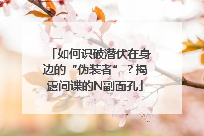 如何识破潜伏在身边的“伪装者”？揭露间谍的N副面孔