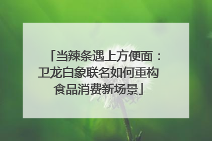 当辣条遇上方便面：卫龙白象联名如何重构食品消费新场景