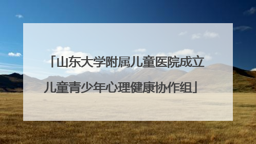 山东大学附属儿童医院成立儿童青少年心理健康协作组