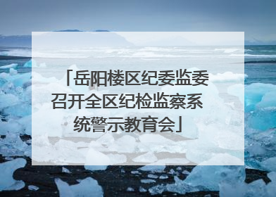 岳阳楼区纪委监委召开全区纪检监察系统警示教育会