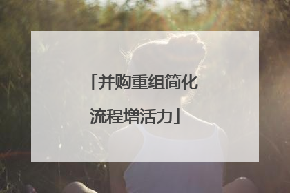 并购重组简化流程增活力