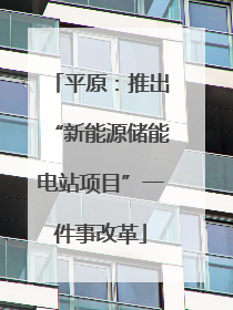 平原：推出“新能源储能电站项目”一件事改革