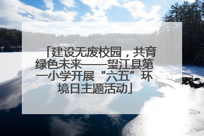 建设无废校园，共育绿色未来——望江县第一小学开展“六五”环境日主题活动