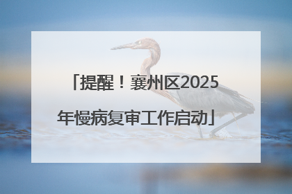 提醒！襄州区2025年慢病复审工作启动