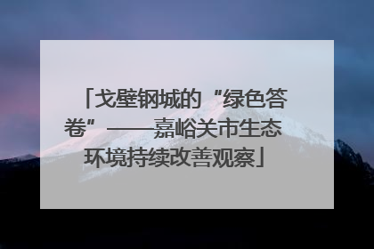 戈壁钢城的“绿色答卷”——嘉峪关市生态环境持续改善观察