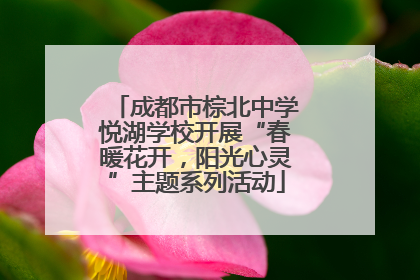 成都市棕北中学悦湖学校开展“春暖花开，阳光心灵”主题系列活动
