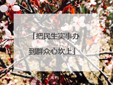 把民生实事办到群众心坎上