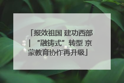 报效祖国 建功西部｜“融铸式”转型 京蒙教育协作再升级