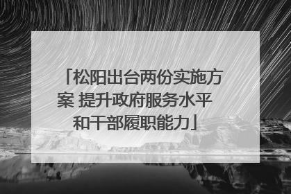 松阳出台两份实施方案 提升政府服务水平和干部履职能力