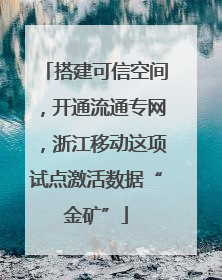 搭建可信空间，开通流通专网，浙江移动这项试点激活数据“金矿”