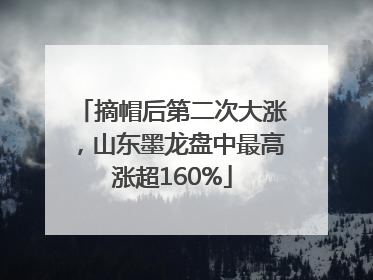 摘帽后第二次大涨，山东墨龙盘中最高涨超160%