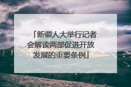新疆人大举行记者会解读两部促进开放发展的重要条例