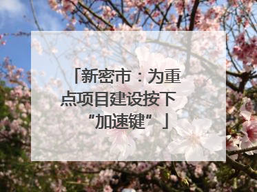 新密市：为重点项目建设按下“加速键”