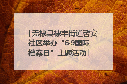 无棣县棣丰街道馨安社区举办“6·9国际档案日”主题活动