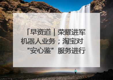 早资道|荣耀进军机器人业务;淘宝对“安心鉴”服务进行逐步下线调整
