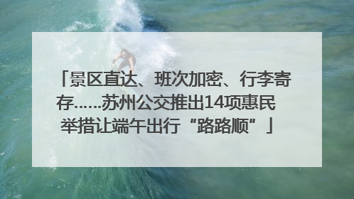 景区直达、班次加密、行李寄存……苏州公交推出14项惠民举措让端午出行“路路顺”