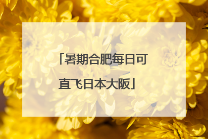 暑期合肥每日可直飞日本大阪