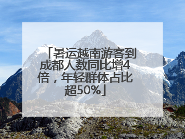 暑运越南游客到成都人数同比增4倍，年轻群体占比超50%