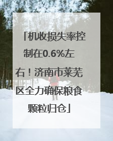 机收损失率控制在0.6%左右！济南市莱芜区全力确保粮食颗粒归仓