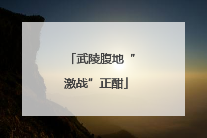武陵腹地“激战”正酣